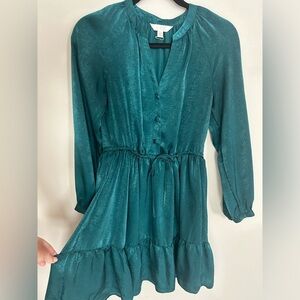 LC Lauren Conrad Teal Long Sleeve Dress